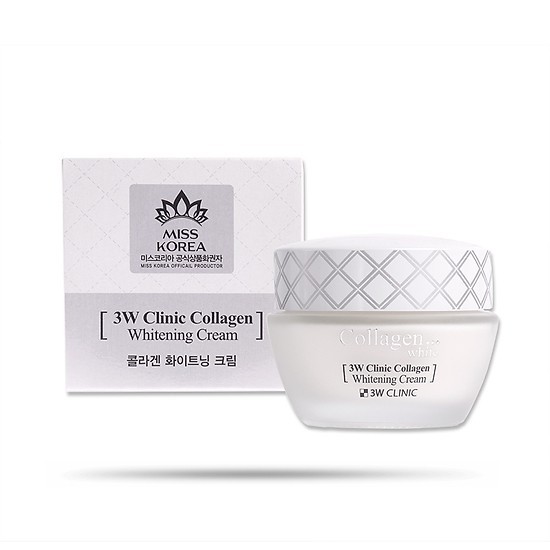 Kem dưỡng trắng da - Kem dưỡng da 3W Clinic Crystal White Milky Cream 50gr [ Chính Hãng Hàn Quốc]