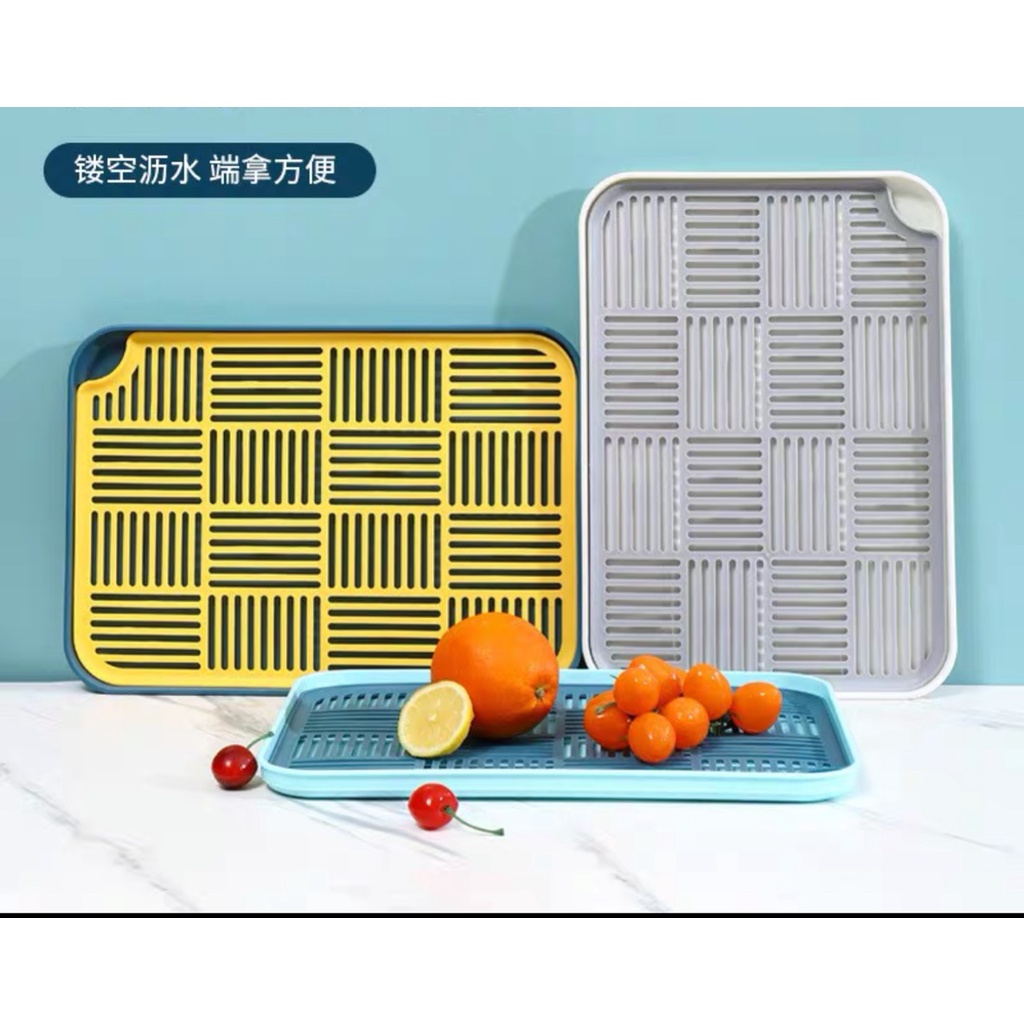 Khay kệ nhựa úp ly cốc, chén, khay trà có rãnh thoát nước hàng cao cấp 2 lớp siêu bền KK862