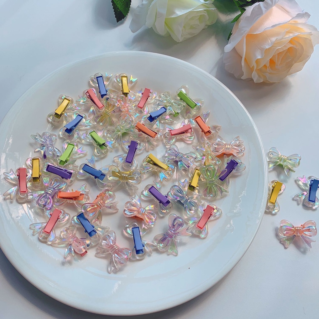 Set 2 kẹp nơ trong suốt xinh xắn Tatitava
