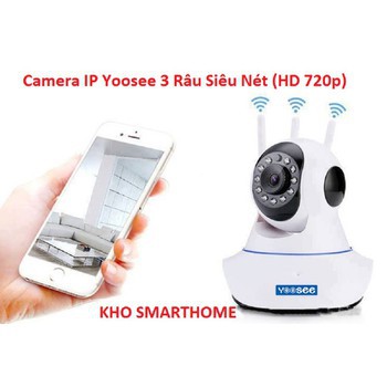 camera wifi không dây yoosee HD 720p - 3 râu độ nét cao tích hợp báo động chuyển động