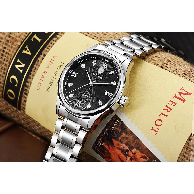 ĐỒNG HỒ NAM TEVISE 8122, DÂY THÉP ĐÚC CAO CẤP, MẶT TRÁNG SAPPHIRE Bán lẻ giá sỉ