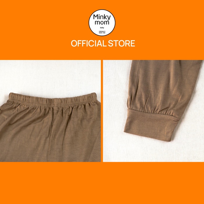 Bộ quần áo dài tay Minky mom trẻ em chất thun lạnh, quần áo trẻ em phối màu cho bé trai bé gái-N68
