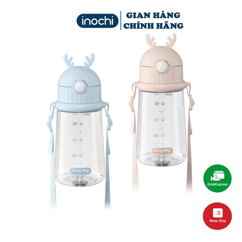 Bình Uống Nước Cho Bé, Bình Nước INOCHI Trẻ Em GOKI RUDY Có Ống Hút Tiện Lợi 450ml