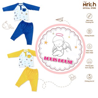 [ARICH] BỘ ĐỒ DÀI HỌA TIẾT CHO BÉ 12M - 4Y VẢI SỢI TRE (AR71)