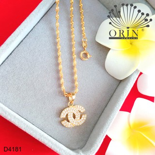 Dây chuyền nữ dạng xoắn mặt chữ x nhỏ đính đá thiết kế bền màu cao cấp Orin D4181
