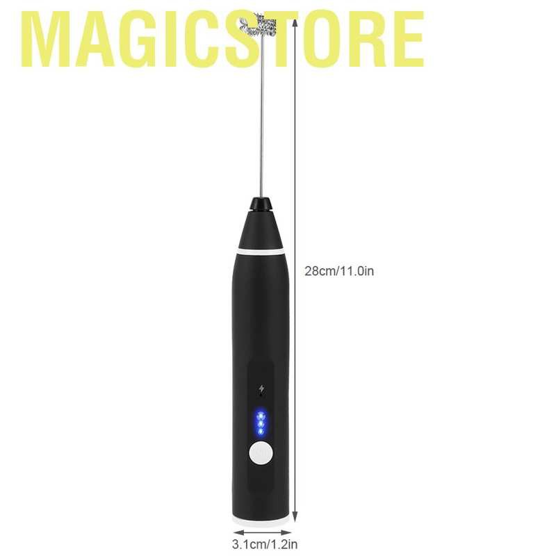 Magicstore Electric Milk Frother  3 Speed ​​Handheld Foam Machine USB Rechargeable with Double Whisk Coffee Egg Beater