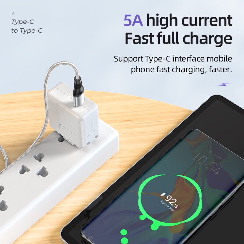 Dây Cáp Sạc Nhanh Hoco X50 1m2m 100W USB Type C Cho ipad Pro Samsung S20 Xiaomi Redmi note 9s