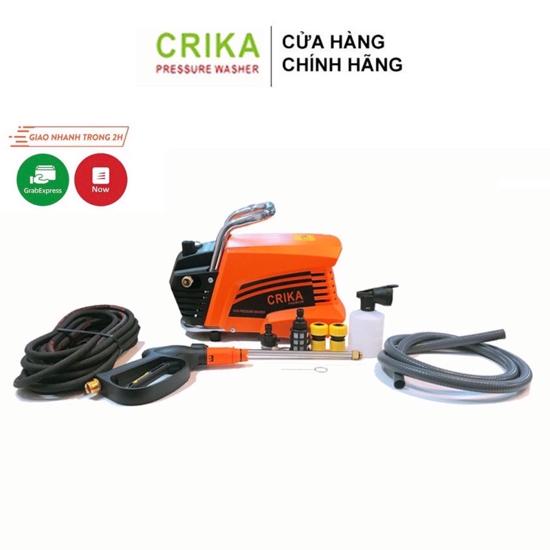 Máy Rửa Xe Áp Lực Cao Bán Công Nghiệp Có Núm Vặn Crika 2200w