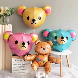 Bóng 3D đầu con gấu nâu, gấu xanh, gấu hồng sinh nhật hàn quốc