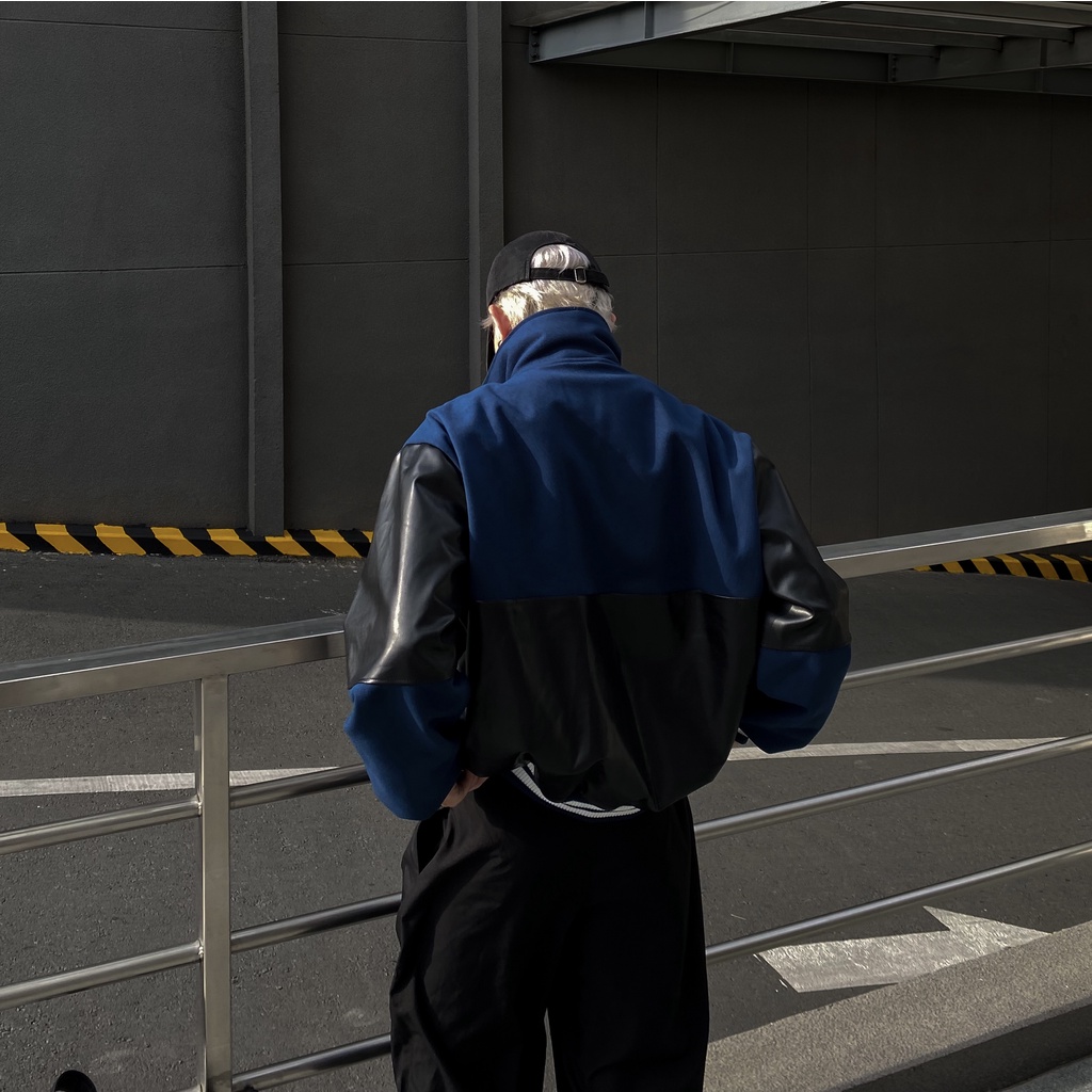 Áo khoác phối da half leather jacket DEJAVU196