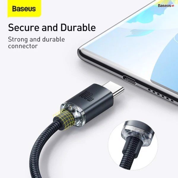 Cáp sạc nhanh 100W USB to Type-C Baseus Crystal Shine Series Fast Charging