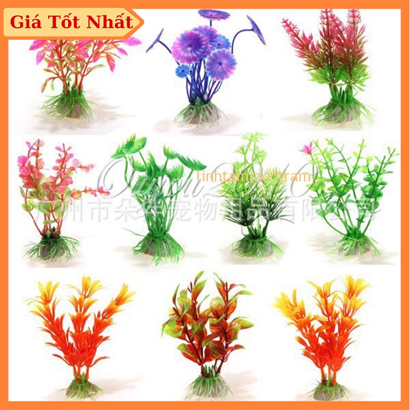Cây Trang Trí Hồ Cá Size Mini - Cây Nhựa Trang Trí Bể Cá Cảnh