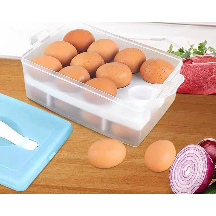 Hộp Đựng Trứng 2 Tầng 24 Quả Thông Minh [ Giao Màu Ngẫu Nhiên ]