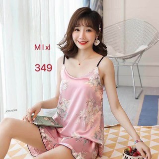 Bộ Đồ Ngủ Nữ TT349 Chất Liệu Lụa Satin Mềm, Mát