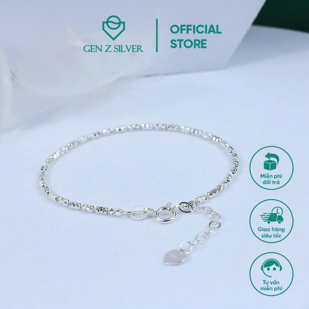 Lắc tay bi bạc 925 Gen Z Silver - Loại bi phay nhỏ dài dễ thương, xinh xắn LTZ10001