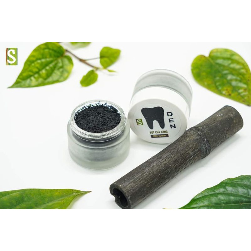 Bột than tre hoạt tính trà răng DEN HTX Sinh Dược 20g- Trắng sáng răng tự nhiên