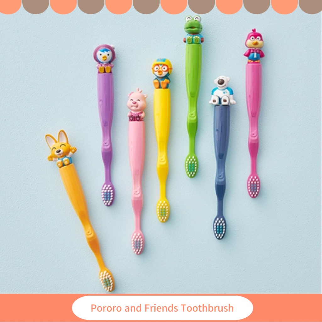 Pororo and Friends Toothbrush / 7 Types Pororo &amp; Friends Figure Mô Hình Nhân Vật Pororo Và Những Người Bạn Đánh Răng Với 7 Loại Khác Nhau