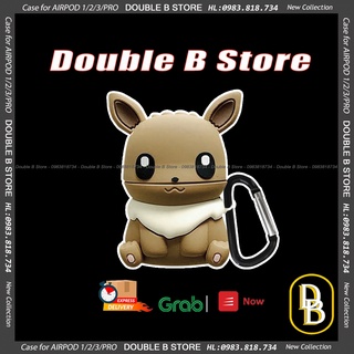 ☘️Tặng kèm móc☘️Case tai nghe không dây 1/2 3 PRO Cáo Eevee Pokemon - 1104 CACE