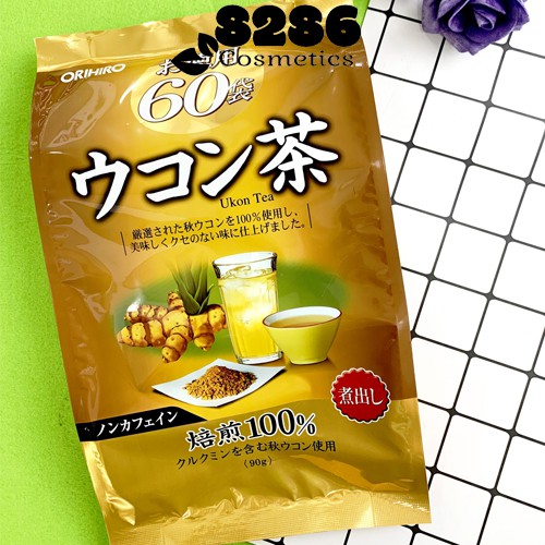 [Có sẵn] Trà đẹp da, giảm mụn củ nghệ Orihiro túi 60 túi lọc - Ukon Tea Orihiro 90g (chính hãng Nhật)