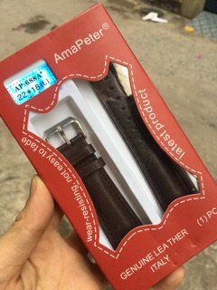 Dây đồng hồ da bò vân rằn nhẹ mềm mại khóa bạc [Tặng kèm Tool thay dây, chốt lắp dây]
