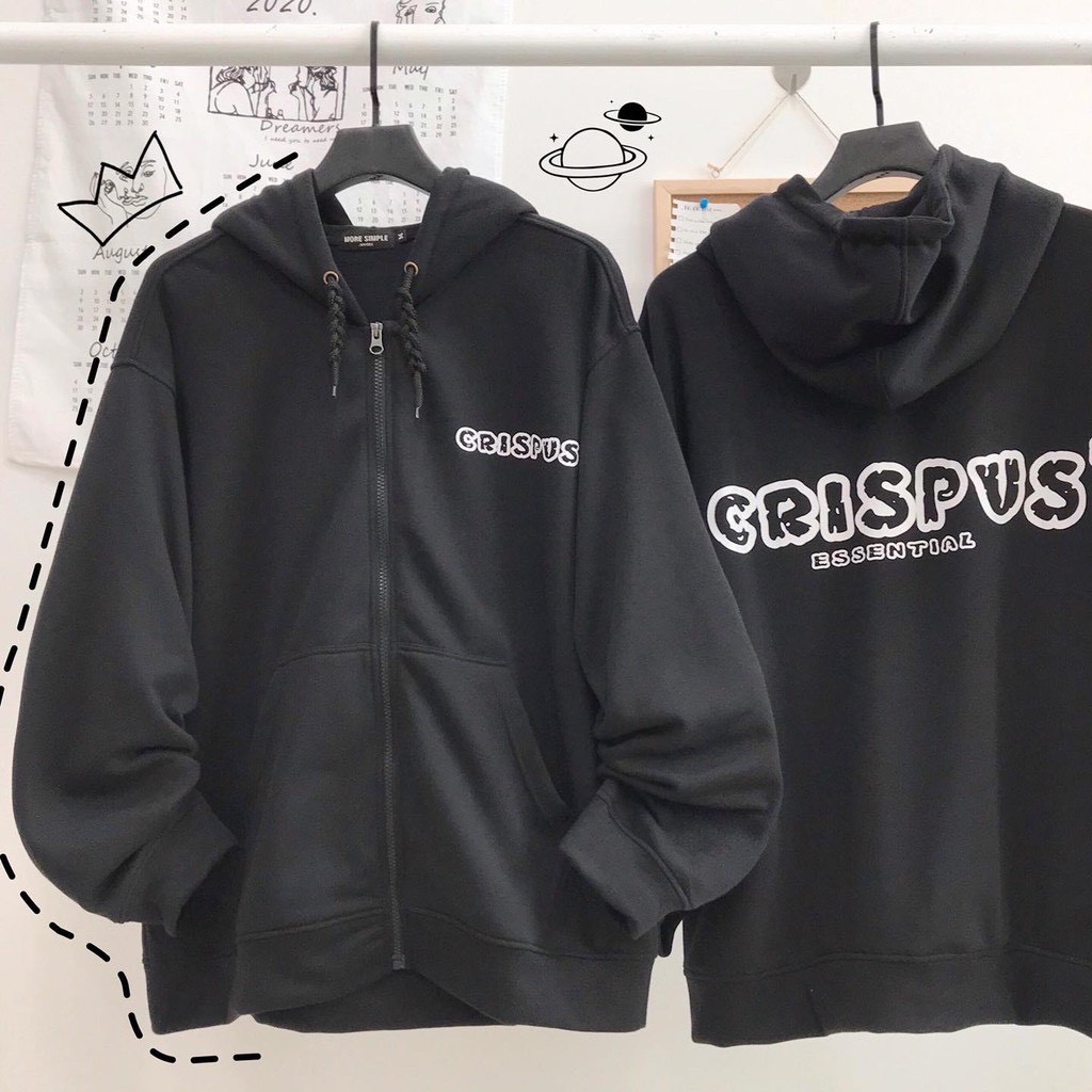  Áo khoác nỉ bông cripus unisex phom rộng chất nỉ coton thu đông 2021 | BigBuy360 - bigbuy360.vn