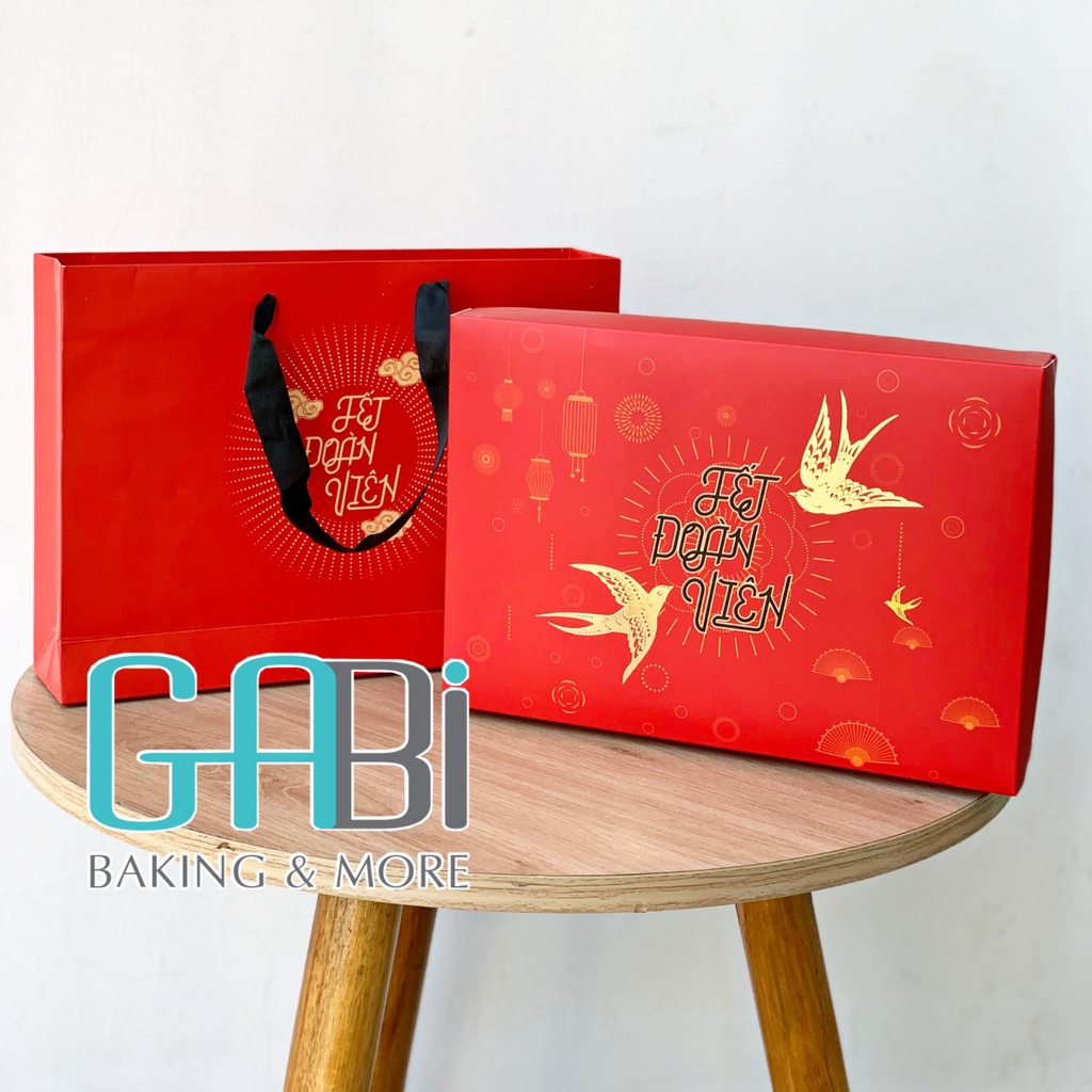 Bộ túi hộp giấy đựng bánh kẹo, quà Tết