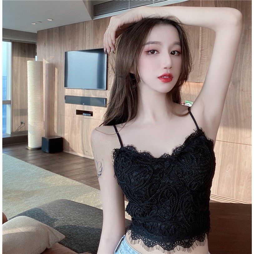 Áo hai dây, Bra Ren Nữ Crotop Siêu Hot Chun Lưng 2022
