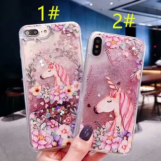 Ốp lưng kim tuyến nước in hình kỳ lân đẹp rực rỡ cho điện thoại IPhone 5 5S 6 6S 7 Plus X XS XR MAX