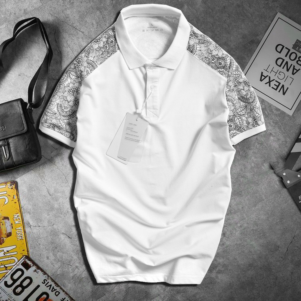 Áo Thun Cổ Bẻ, Áo Polo Nam Tay Ngắn Phối Hoa Văn Mẫu Mới Hè 2021 Chất Thun Cá Sấu Thoáng Mát - AC107 - Shopmens
