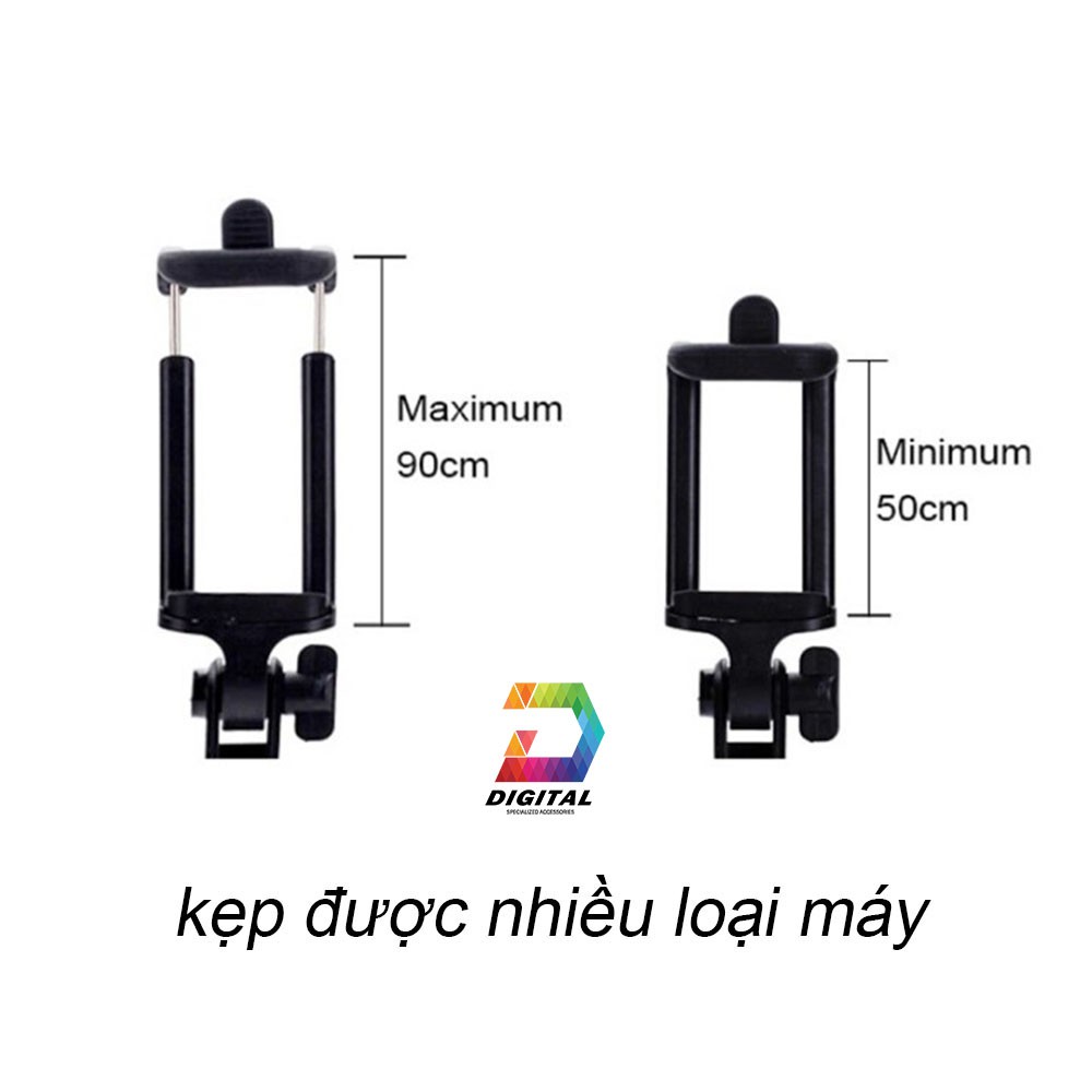 Gậy selfie xi sắt dáng đẹp dài 80 cm chắc chắn kết nối jack 3.5mm