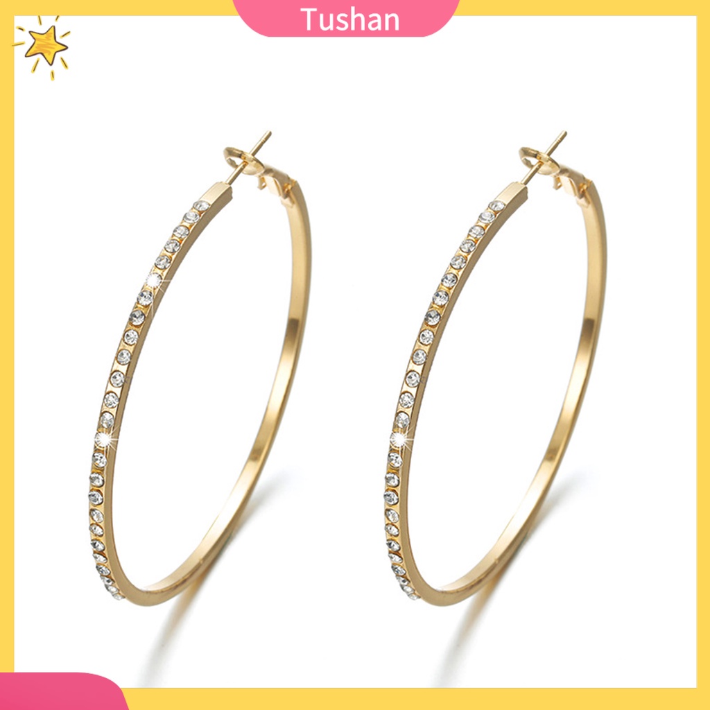 [Ts] Khuyên tai dạng vòng phong cách hip hop dành cho nữ khi đi mua sắm