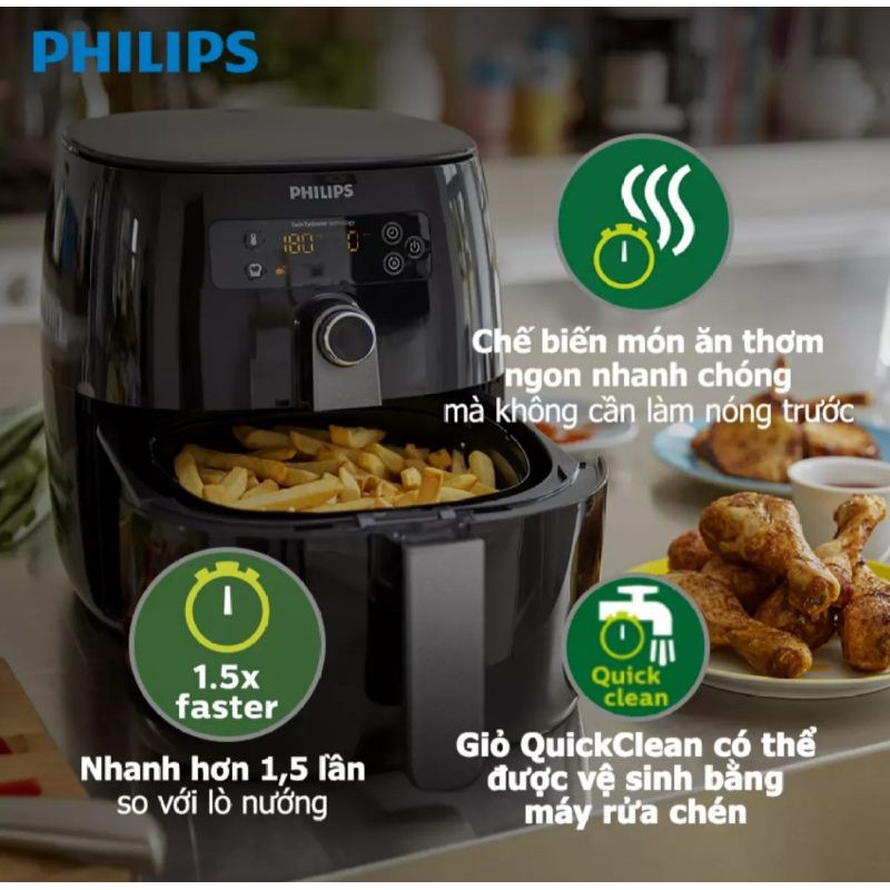 Nồi chiên không dầu điện tử Philips HD9745 - Hàng chính hãng bảo hành 2 năm