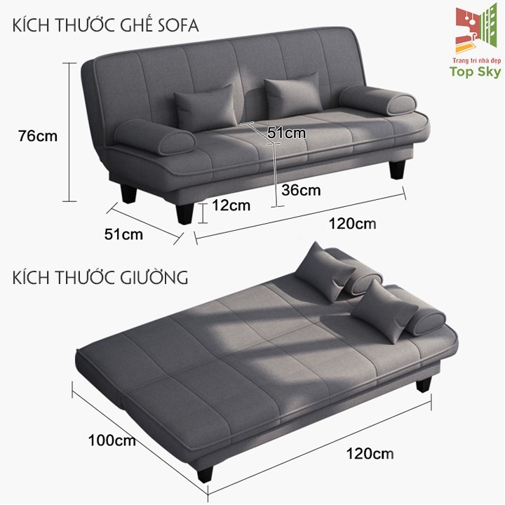 Ghế Sofa Giường Sofa Phòng Khách Cao Cấp Sofa bed (Dài:1,8m x Rộng 1m) -T203-1