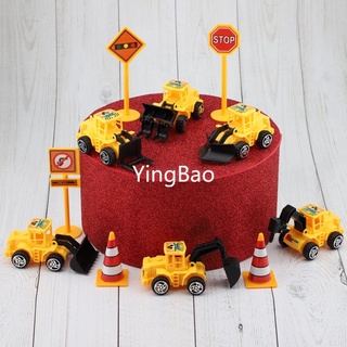 Set 11 Đồ trang trí Xe Xúc Đất Đồ Chơi Cho Bé