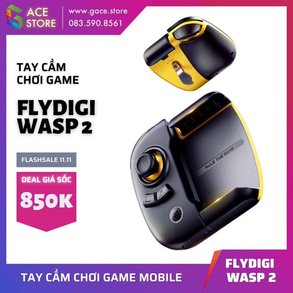 Flydigi Wasp 2 | Tay cầm chơi game PUBG và Liên Quân (FPS, MOBA) cho iOS, Android