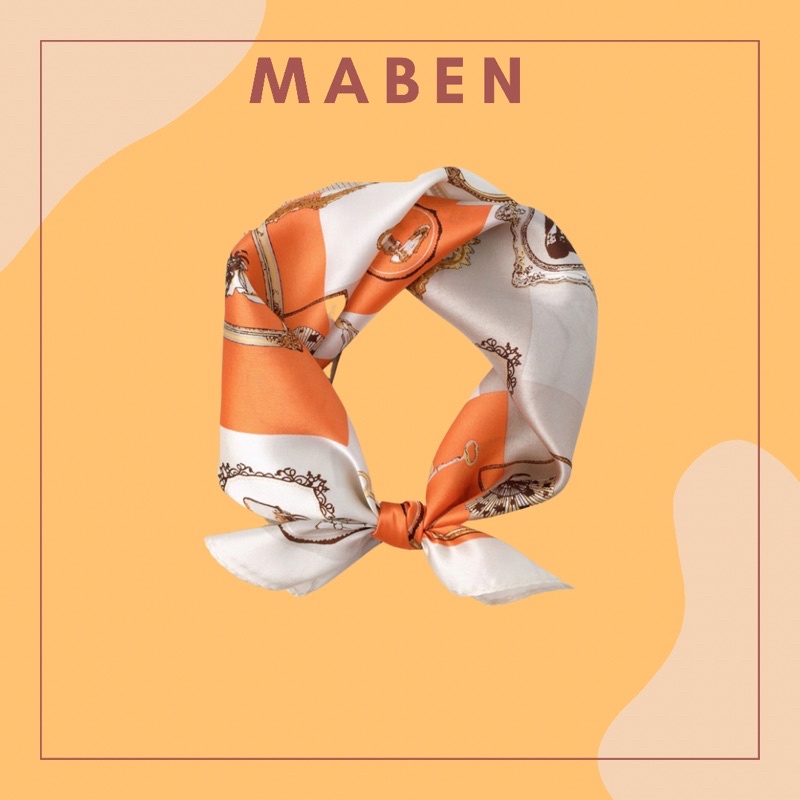 Khăn turban lụa mini thắt cổ áo dễ thương - Maben