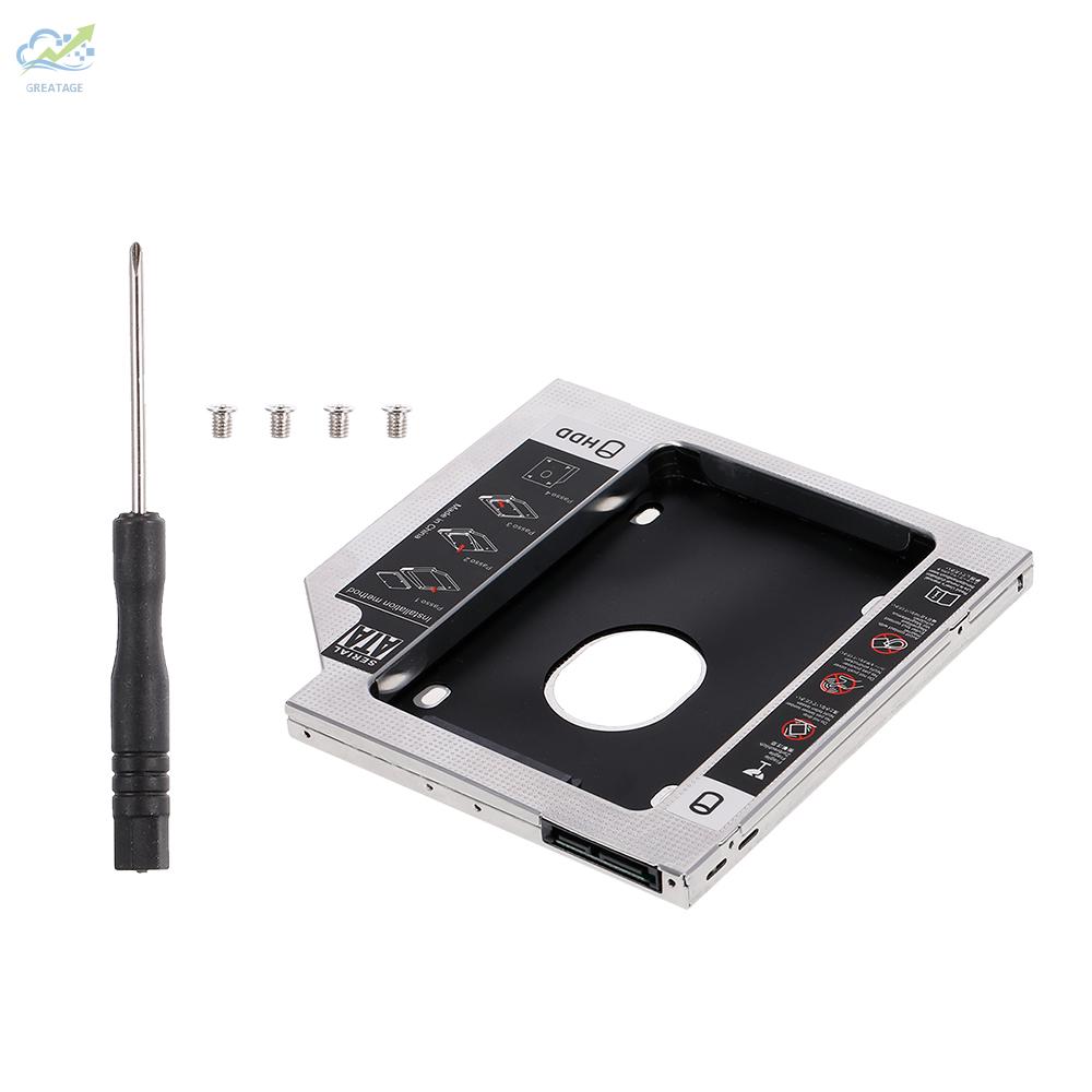 g☼Aluminum Alloy SATA3.0 2nd HDD Caddy 9.5mm 2.5 Inch SSD HDD Enclosure for Desktop PC Laptops