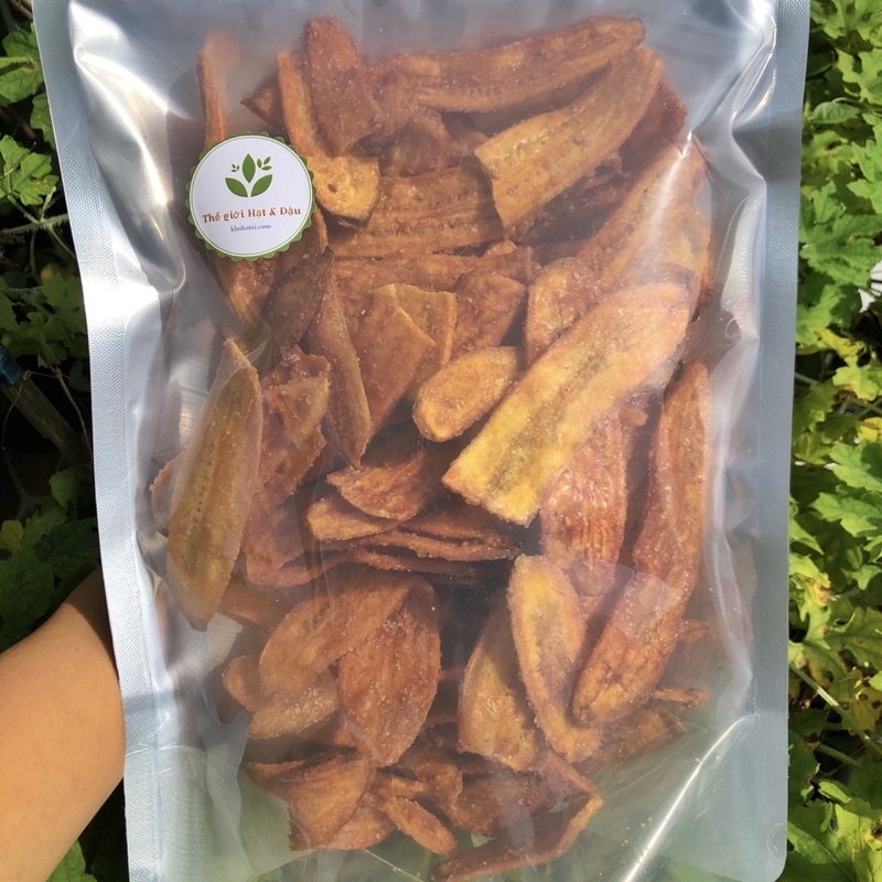 500g CHUỐI ĐÀ LẠT SẤY GIÒN MÈ GỪNG-có đường.