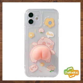 Ốp iphone Chú lợn hồng gắn đào dễ thương 13/13pro/13promax/12/12pro/12promax/11promax/11 pro/11/XR/XS Max/X/XS