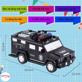 Két sắt đựng tiền mini mô hình ô tô cảnh sát siêu ngầu cao cấp