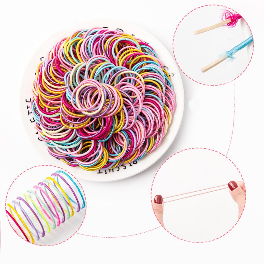 Set 300 / 100 Dây Thun Cột Tóc Co Giãn Dễ Thương Dành Cho Trẻ Em (500)
