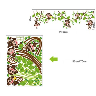 decal dán tường khỉ leo trèo
