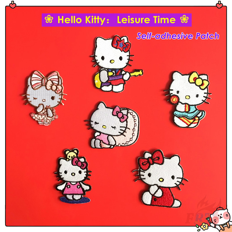 ✿ Miếng Dán Tự Dính Họa Tiết Hoạt Hình Hello Kitty: Leisure Time - S a n r i o ✿ 1 Miếng Dán Ủi Lên Quần Áo Hình Huy Hiệu