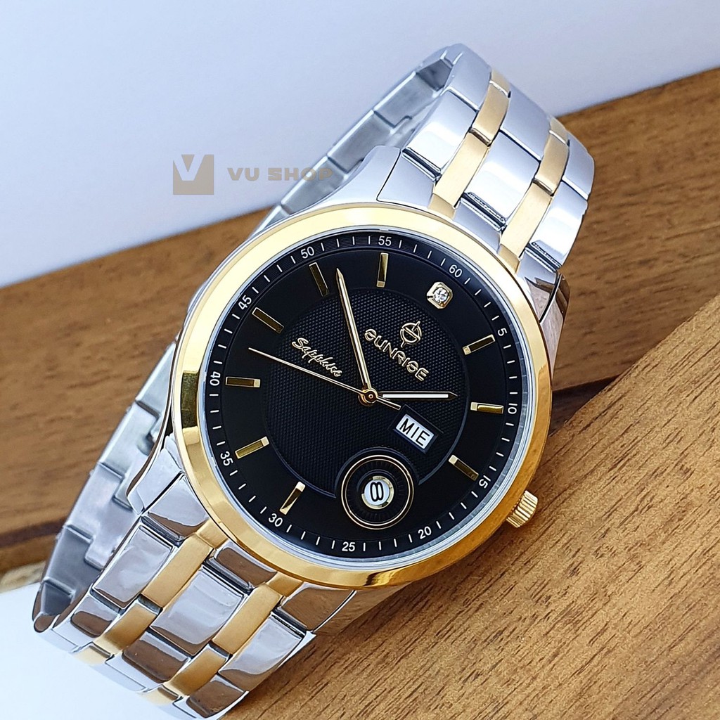 ĐỒNG HỒ NAM SUNRISE DM782SWA - 2 LỊCH, KÍNH SAPPHIRE