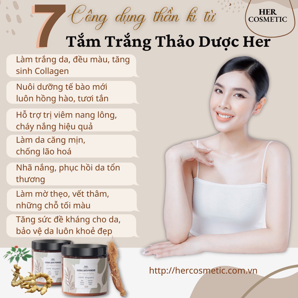 Bột Tắm Trắng Thuốc Bắc Thảo Mộc Trắng Da Toàn Thân Chuẩn Spa Dạng Hủ 300gr - HERBAL BATH POWDER