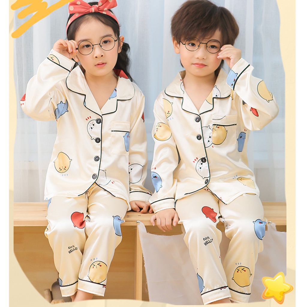 Bộ ngủ Pijama dài tay in họa tiết dễ thương cho bé, Đồ bộ ngủ dài tay cho cho bé trai bé gái từ 6-28kg - LILA KIDS