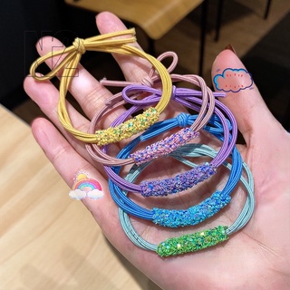 Dây Buộc Tóc Cao Su Co Giãn Đính Hoa Đơn Giản Phong Cách Hàn Quốc Xinh Xắn Cho Nữ