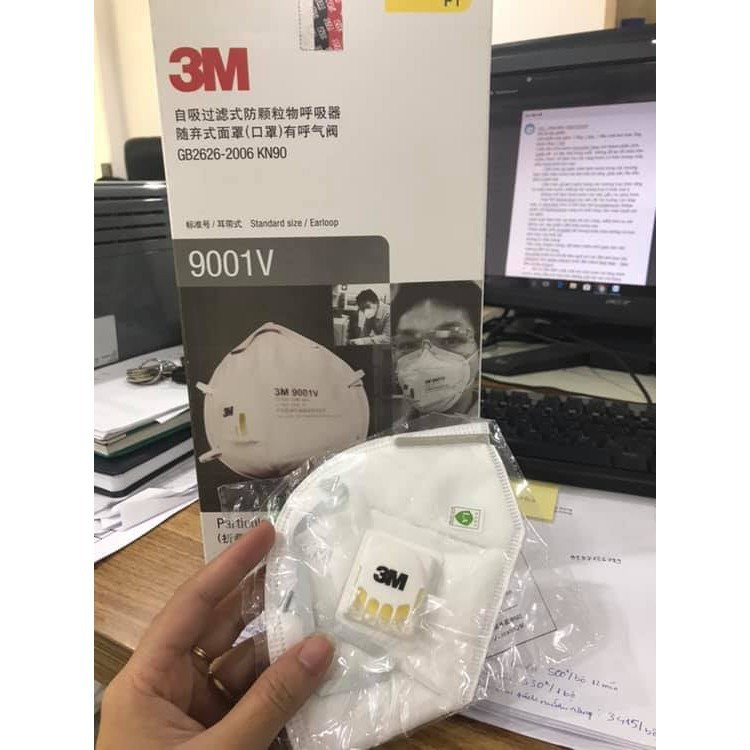 KHẨU TRANG LỌC BỤI 3M CÓ BỘ LỌC BỤI KHÍ 9001V (1 CHIẾC) | BigBuy360 - bigbuy360.vn