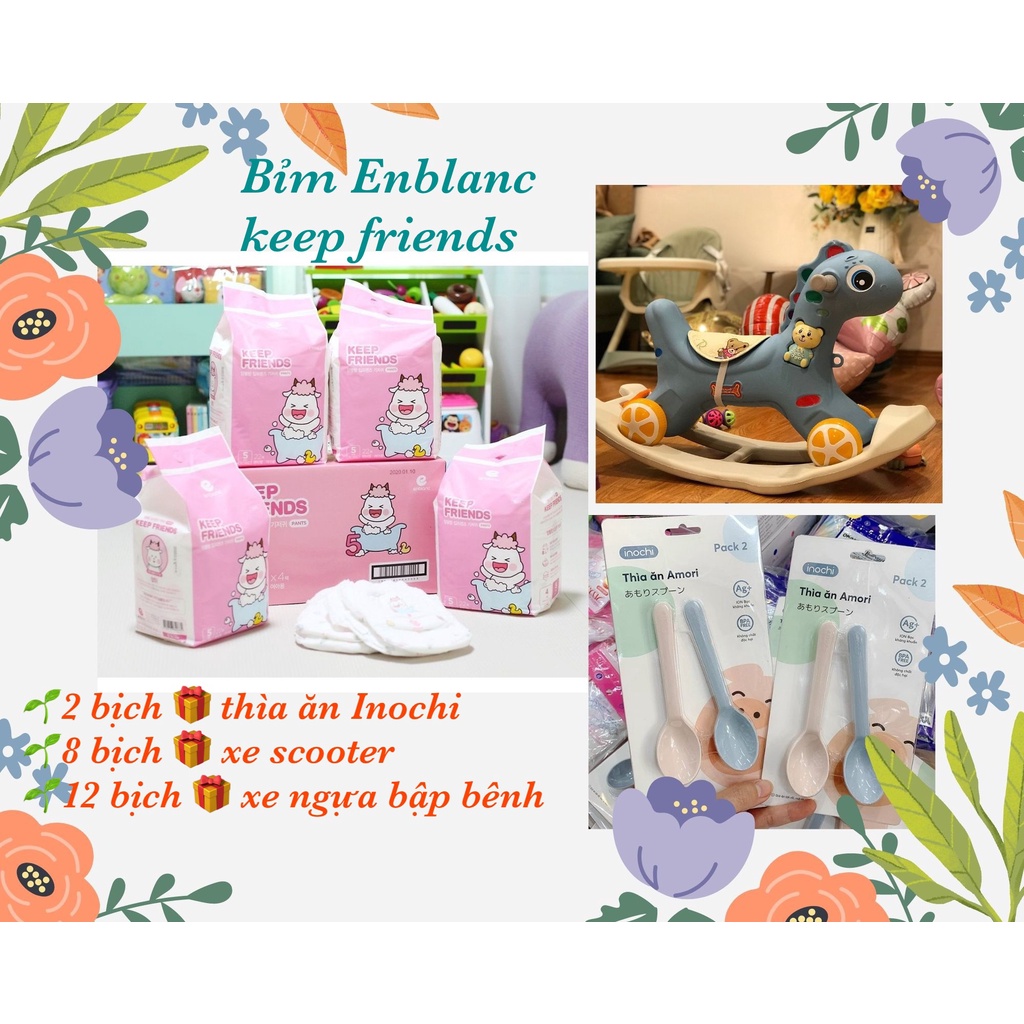 ️🥇𝐂𝐇𝐈́𝐍𝐇 𝐇𝐀̃𝐍𝐆️🥇Bỉm/tã ENBLANC KEEP FRIENDS hữu cơ Số 1 Hàn Quốc Đủ Size S40/M32/L28/XL24