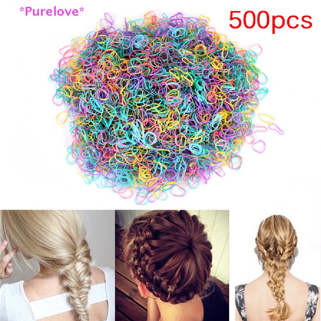 Set 500 Dây Buộc Tóc Co Giãn Bằng Cao Su Chất Lượng Cao Mới